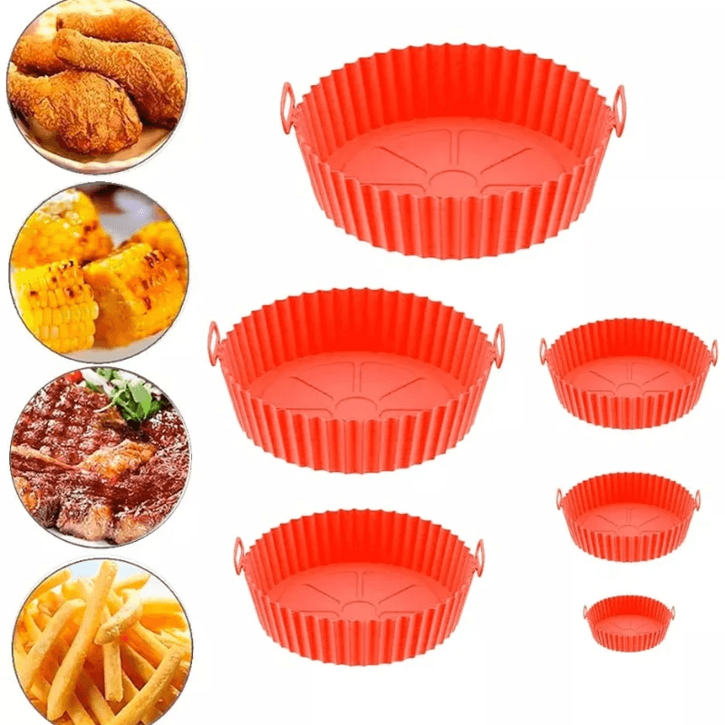 KIT 6 FORMAS DE SILICONE PARRA AIR FRYER