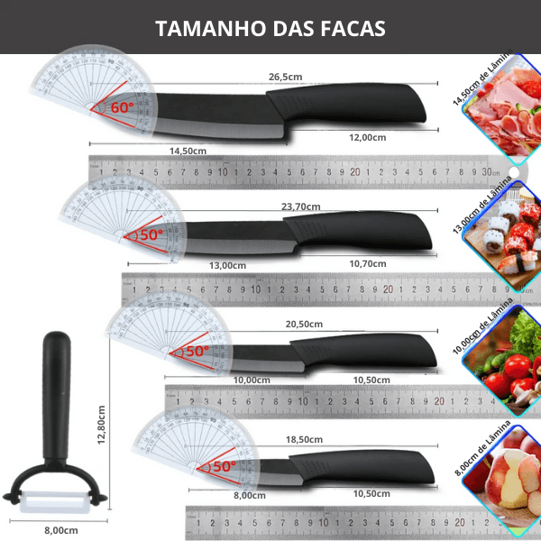 KIT DE FACAS CERÂMICAS