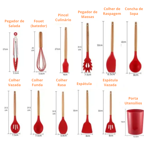 KIT DE UTENSÍLIOS DOMÉSTICOS 12 PEÇAS